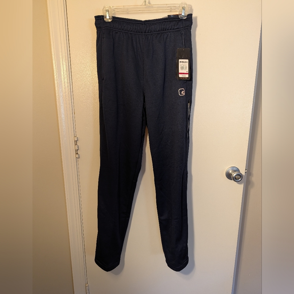 New AND1 Tech Men's Fleece Lined Pants In Navy Blue Small